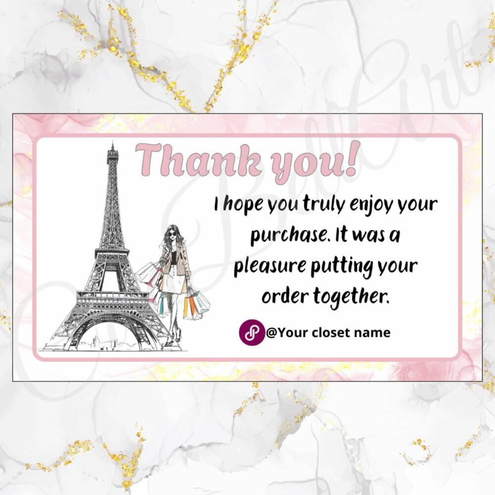 120 Pack Paris fashion Personalized Thank You Cards & Stickers - Picture 2 of 8